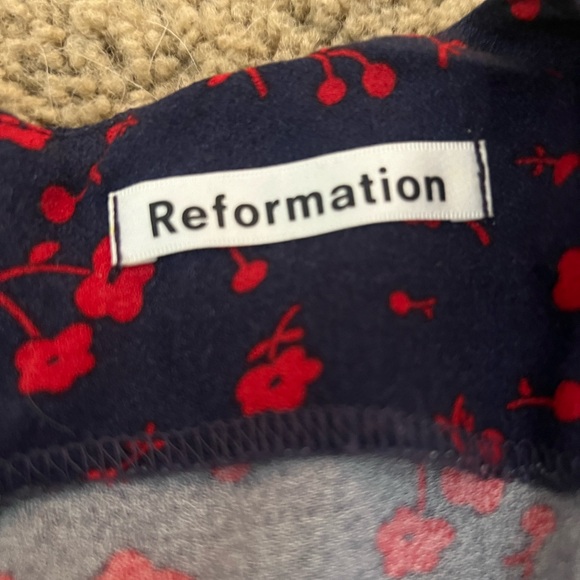 Reformation sweetheart neckline puff sleeve Drea Mini Dress in Anthem Blue - Picture 4 of 7